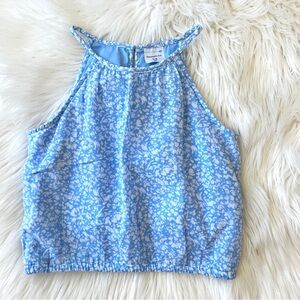 abercrombie kids Blue and White Floral Halter Top